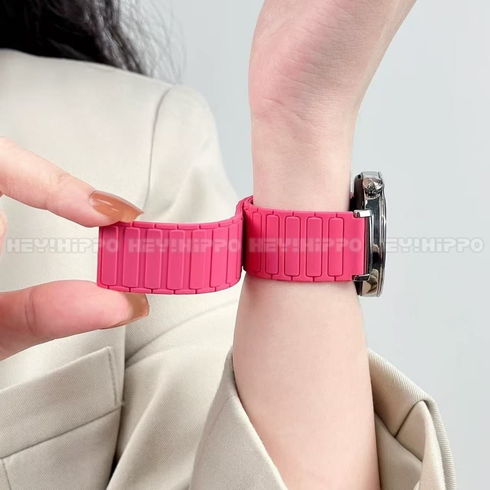 สามซิลิโคนแม่เหล็กสําหรับ Amazfit 2 Square/Active active2/GTS 4Mini/GTS 4 3 2 2e 2Mini/Bip 3/Bip SU Pro Bip6 Bip5 unit bip3 เปลี่ยนสร้อยข้อมือ Band รูปที่ 2