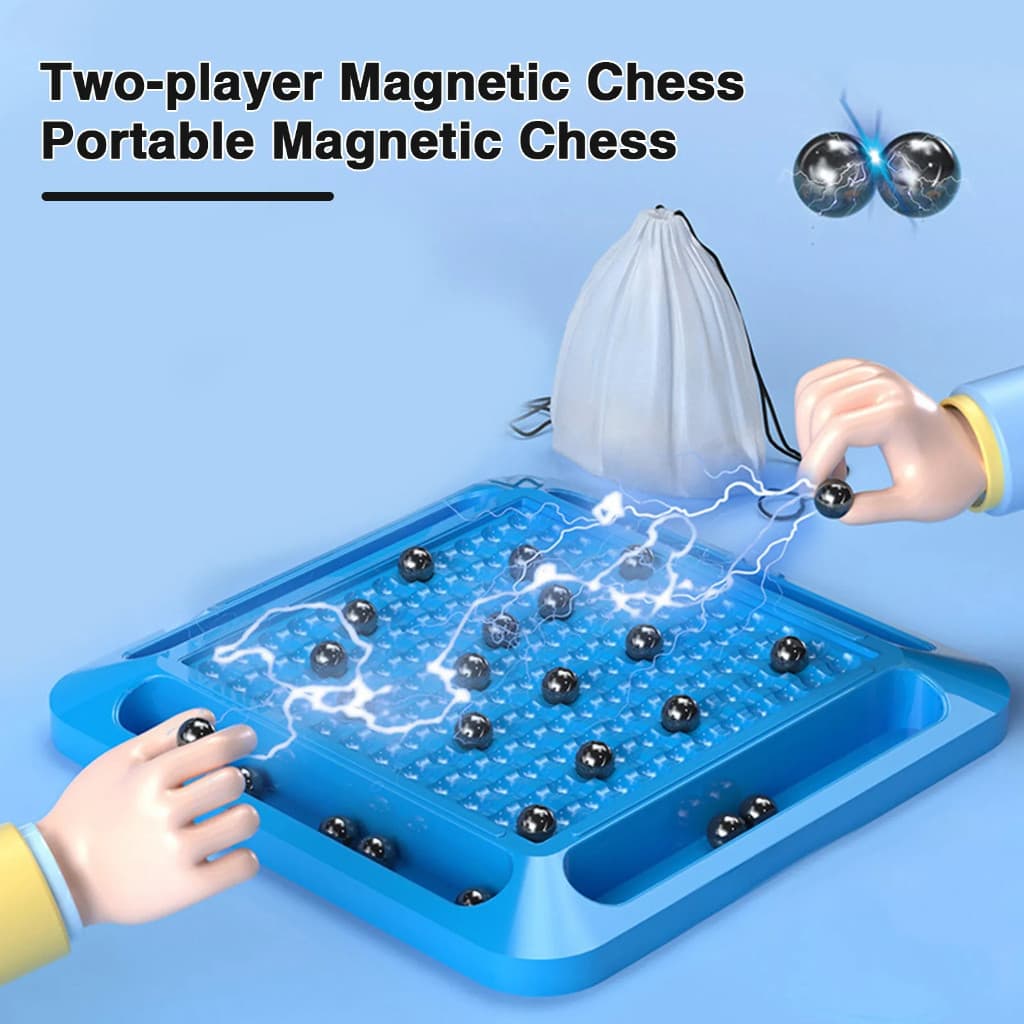 MAGNETIC EFFECT CHESS หมากรุกแม่เหล็ก กระดานหมากรุกเอฟเฟกต์แม่เหล็กเกมกระดานแบบพกพาและโต้ตอบเกมสมองกลยุทธ์สำหรับครอบครัว รูปที่ 5