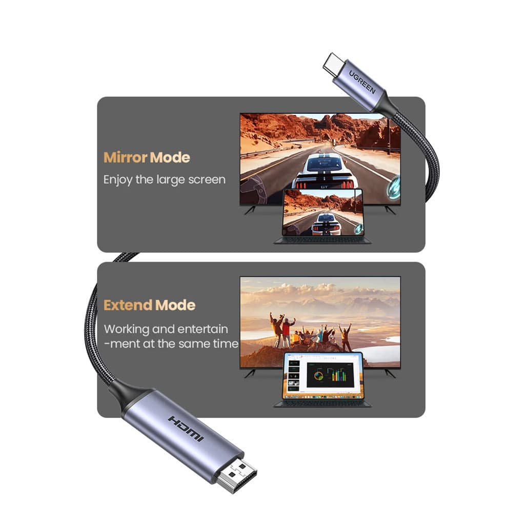 UGREEN สายที่รองรับ HDMI USB C ประเภท C ถึง 8K/60Hz 4K/60Hz สําหรับ Samsung Galaxy USB C ถึง HDMI 2.1 รูปที่ 7