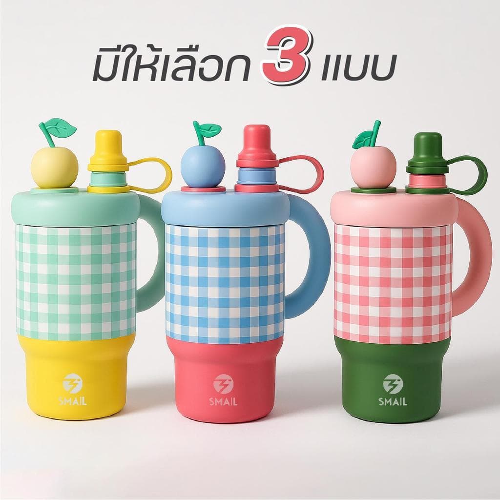 แก้วน้ำเก็บอุณหภูมิ 800ml สแตนเลส316 ลายสก๊อต ดื่มได้2แบบ 2in1 กันรั่ว พกพาง่าย สีสวย3แบบ รูปที่ 8