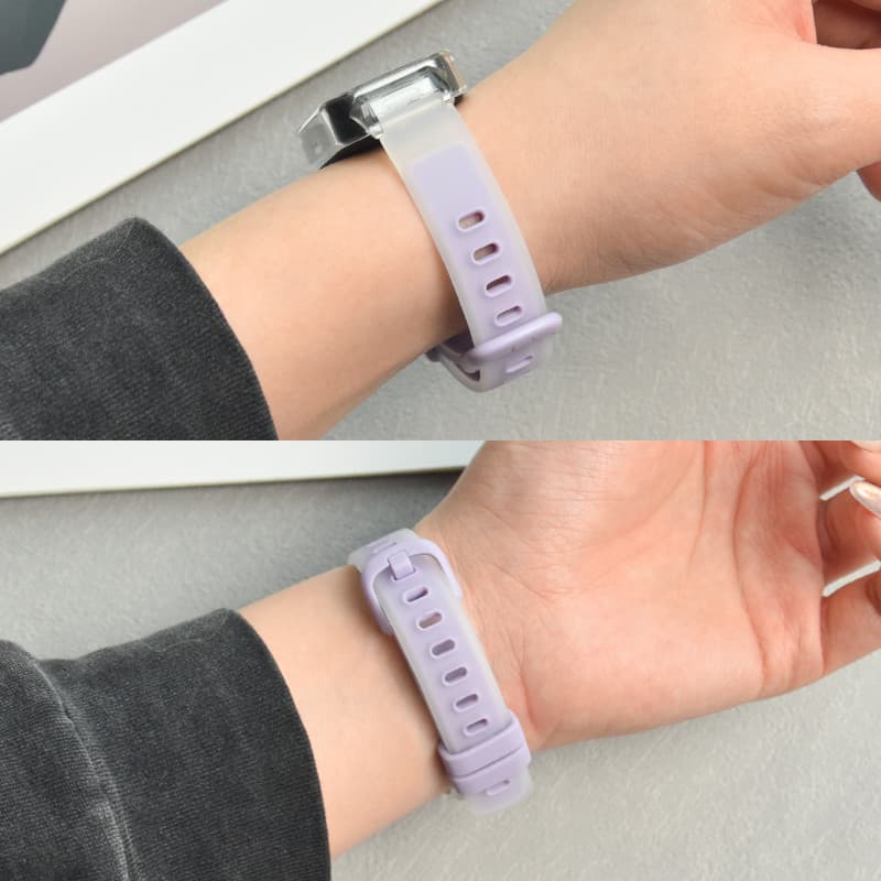 สายซิลิโคน + เคสสําหรับ For Samsung Galaxy Fit 3 แฟชั่นนุ่มสําหรับ for Samsung Fit 3 สายรัดข้อมือสร้อยข้อมือทูโทนโปร่งแสง รูปที่ 2