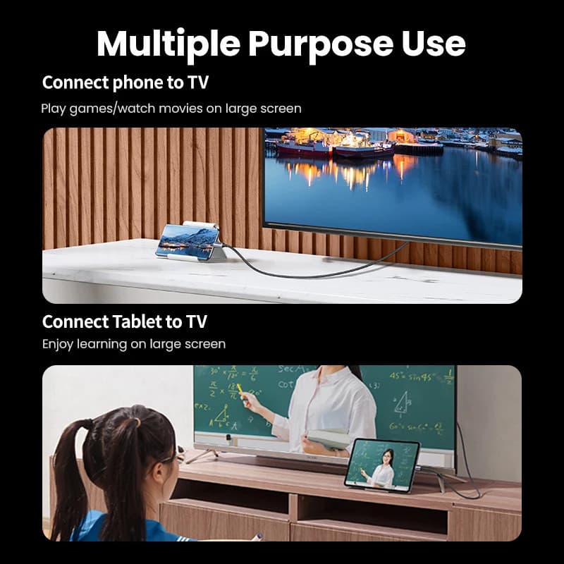 UGREEN สายที่รองรับ HDMI USB C ประเภท C ถึง 8K/60Hz 4K/60Hz สําหรับ Samsung Galaxy USB C ถึง HDMI 2.1 รูปที่ 4