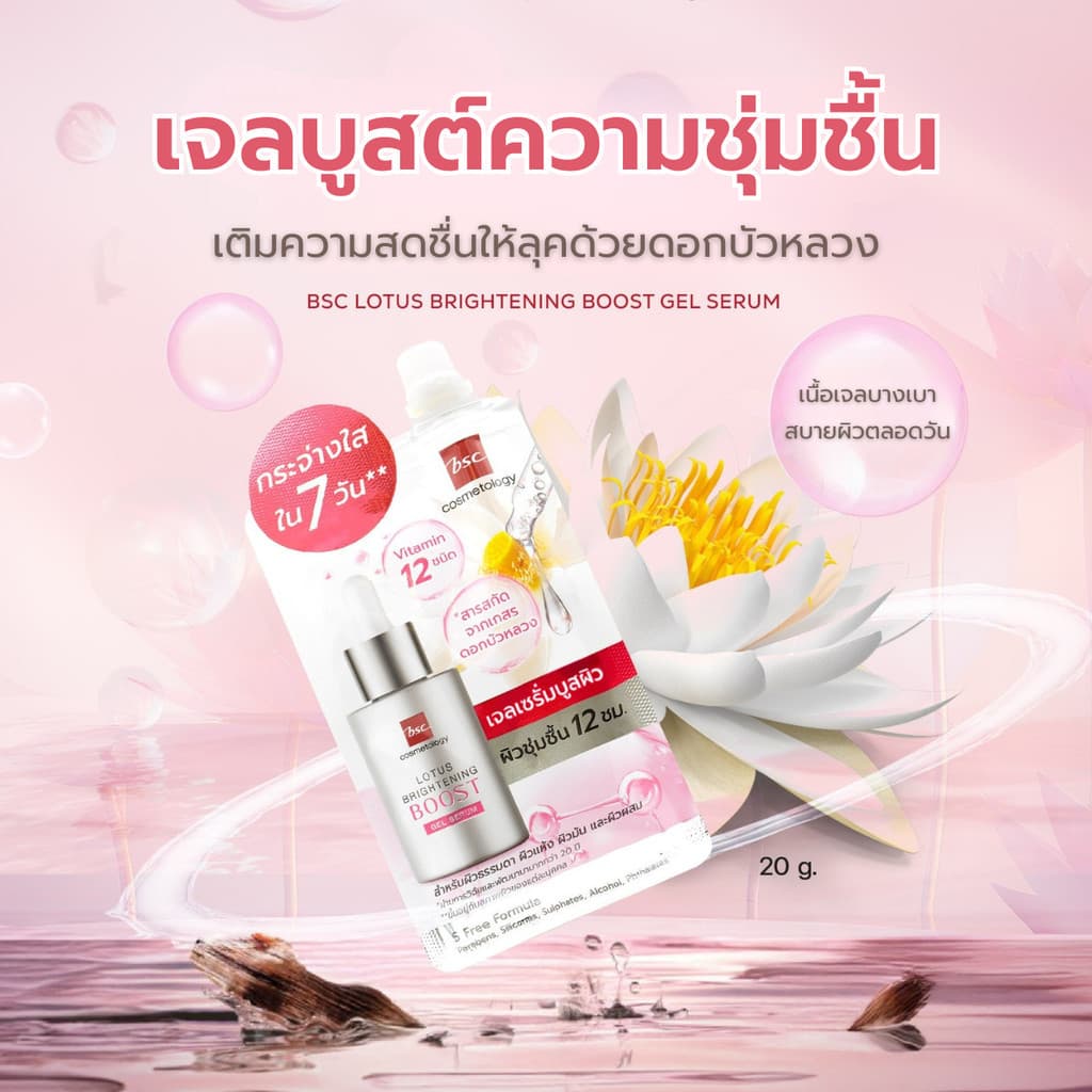 แท้/ดีลสุดคุ้ม/ไลฟ์ทุกวัน BSC Lotus Brightening Boost Gel Serum เจลเซรั่ม รูปที่ 6