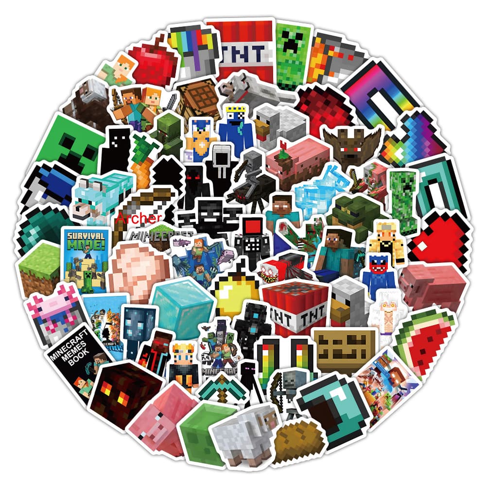 102 ชิ้น Minecraft Sandbox ผจญภัยสติกเกอร์ - ตกแต่งสะสมสําหรับงานฝีมือ DIY และอุปกรณ์แต่ง รูปที่ 6