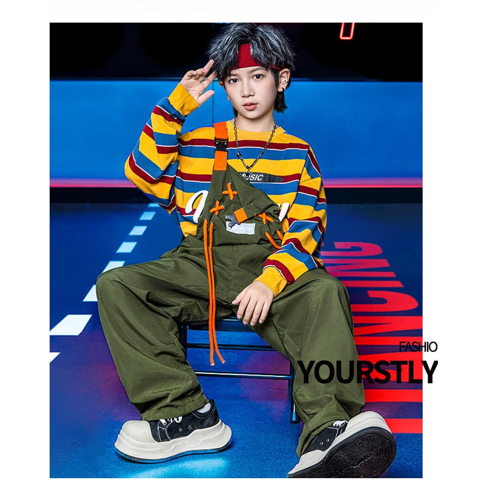 15-75KG ฮิปฮอป ชุดเต้น เด็ก ชุดโคฟเวอร์ เด็กผู้ชาย ชุด cover dance แจ๊ส ชุดซ้อม เด็กผู้หญิง hiphop ชุดลีดเดอร์ แดนเซอร์ รูปที่ 7