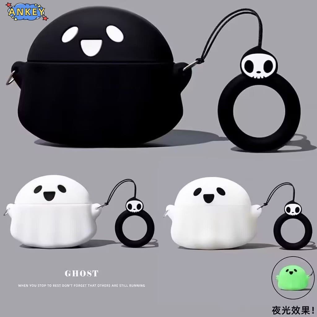 for Anker Soundcore C50i R60i NC AeroClip C30i R50i NC P40i P31i P30i Earbuds Case Silicone 3D Cartoon Luminous Ghost Cartoon Protective Cover Wireless earphone Shell TWS รูปที่ 2