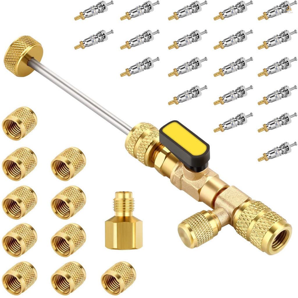 เครื่องมือถอดแกนวาล์วเครื่องปรับอากาศรถยนต์ SAE 1/4 นิ้ว 5/16 นิ้ว สําหรับ R22 R410A รูปที่ 2
