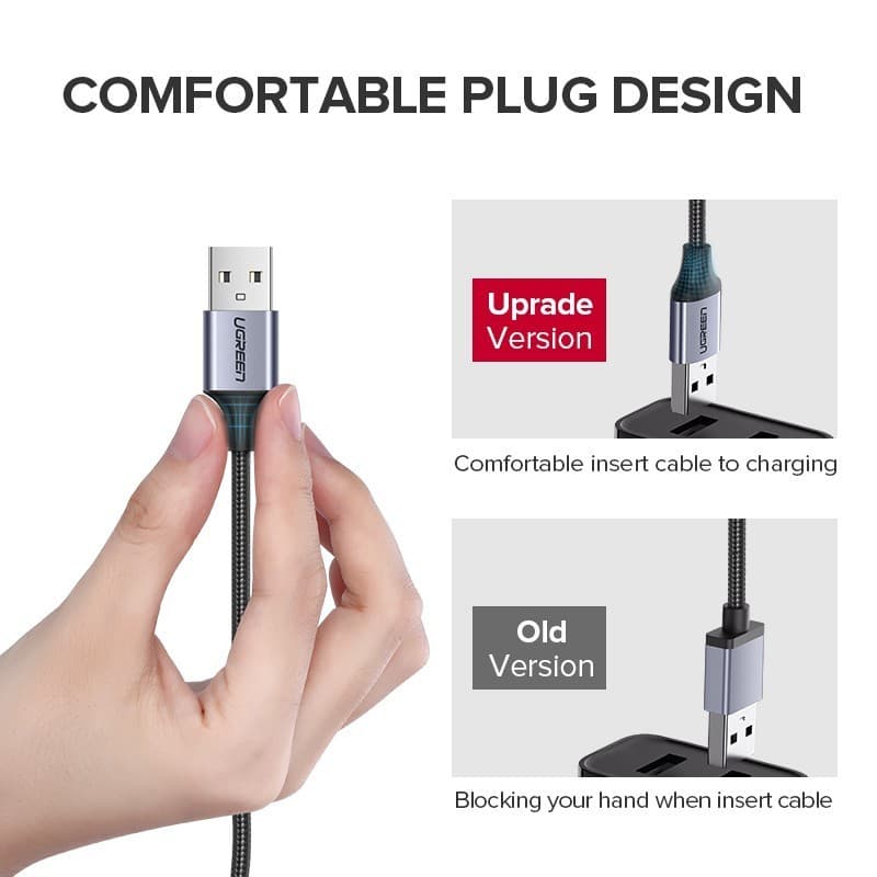 UGREEN สาย MicroUSB Micro USB เป็น USB 2.0 Fast 2A สายชาร์จข้อมูลสําหรับโทรศัพท์มือถือ Android รูปที่ 4