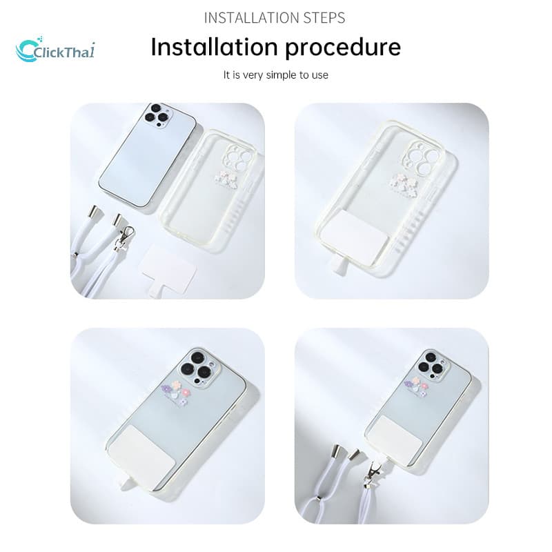 สายเชือกคล้องโทรศัพท์มือถือ ป้องกันการสูญหาย -cross Body Phone Case Lanyard No-hole Lanyard สายคล้องคอโทรศัพท์แบบปรับได้ รูปที่ 9