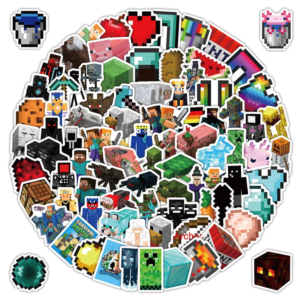 102 ชิ้น Minecraft Sandbox ผจญภัยสติกเกอร์ - ตกแต่งสะสมสําหรับงานฝีมือ DIY และอุปกรณ์แต่ง รูปที่ 1