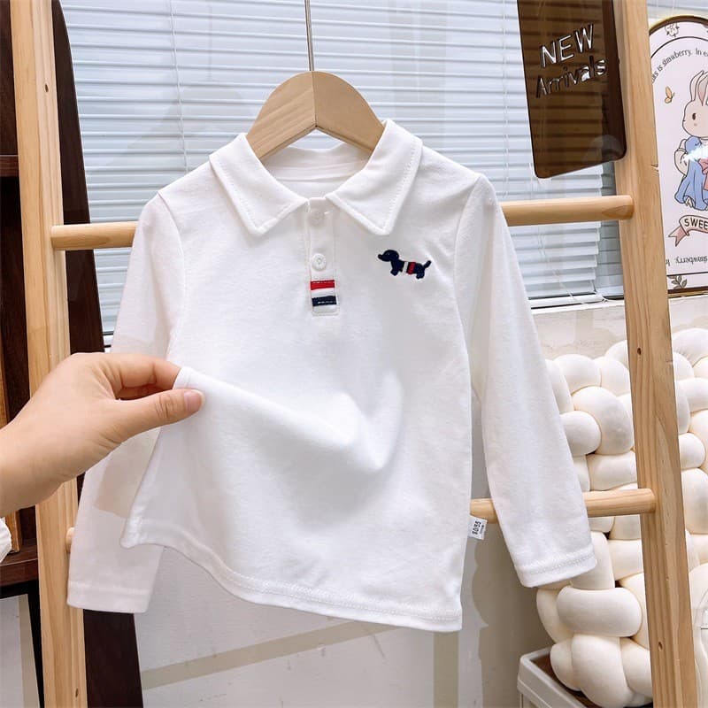 เสื้อโปโลแขนยาวเด็ก เนื้อผ้าฝ้ายแท้ 100% นุ่มสบาย มีลายปักด้านหน้า ดีไซน์น่ารัก ใส่ได้ทั้งไปโรงเรียนและไปเที่ยว รูปที่ 6