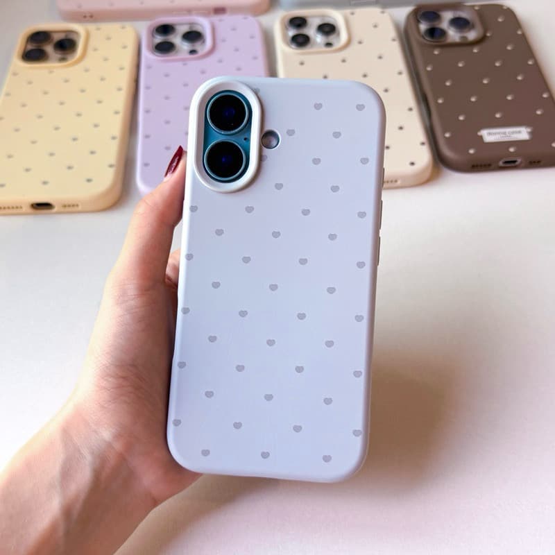 10สีT1S201 เคสนิ่มกันเลนส์กล้องลายจุด, ลายหัวใจ เคสไอโฟน สำหรับ iPhone case11-15Promax,17Pro,17Promax รูปที่ 5