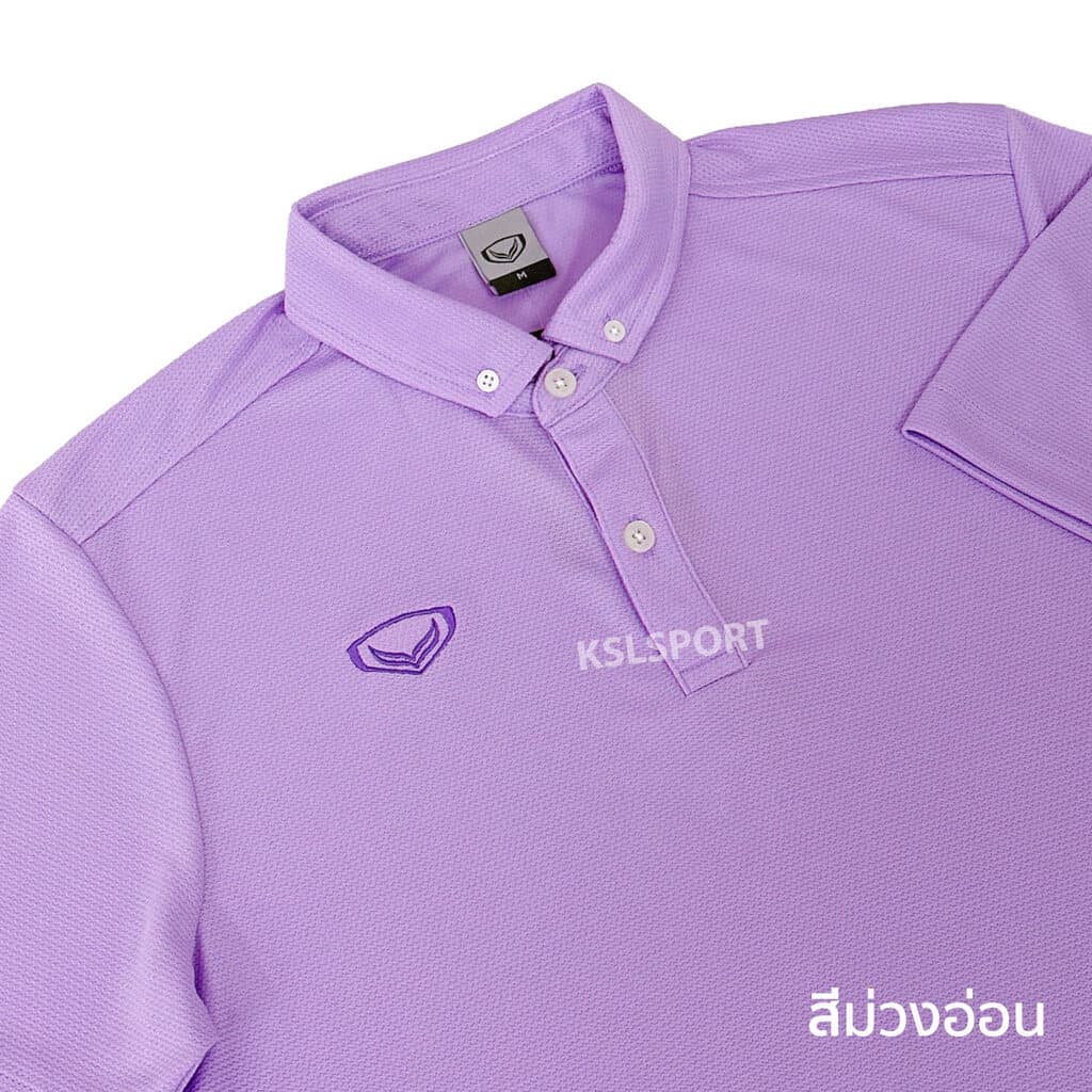 Grand Sport เสื้อโปโลแกรนด์สปอร์ต เสื้อทำงาน ใส่สบาย ไม่ต้องรีด สีล้วน รหัส 12-261 ดำ กรม รูปที่ 3
