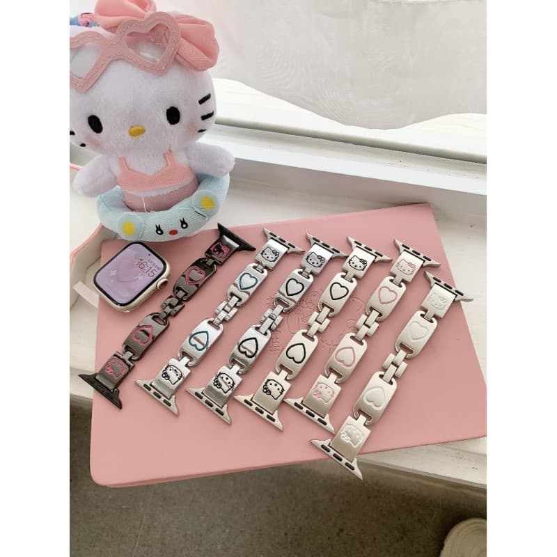 KT cat สายโลหะเพชรเงา + เคส hollow สําหรับ Apple Watch Ultra 2/S11/S10/S9/S8/S7/S6/S5/S4/S3/S2/SE iWatch 49/46/45/44/42/41/40/38 มม. รูปที่ 7
