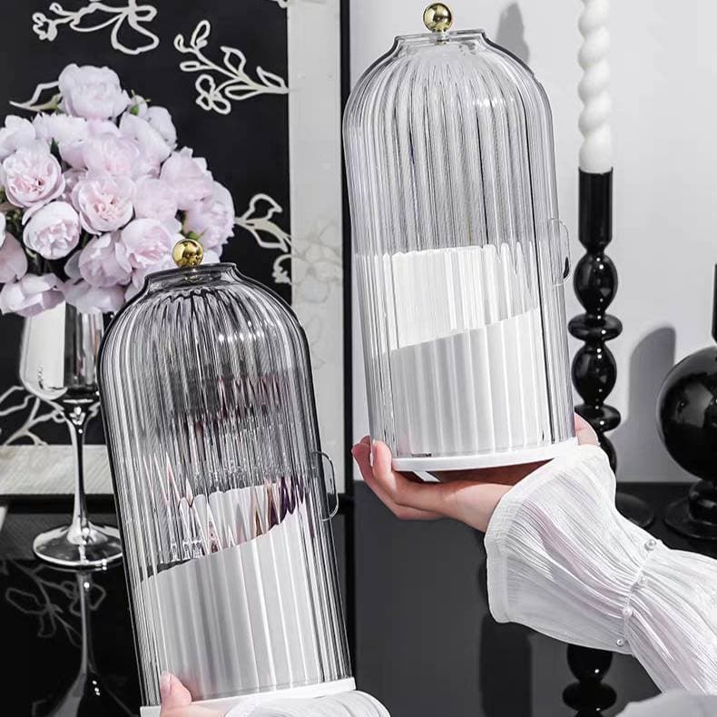 ที่ใส่แปรงแต่งหน้า กล่องใส่แปรงแต่งหน้า แบบบานสไลด์เปิด ที่เก็บแปรงหมุนได้ 360 องศา มาพร้อมฝาปิดใส ป้องกันฝุ่น รูปที่ 8