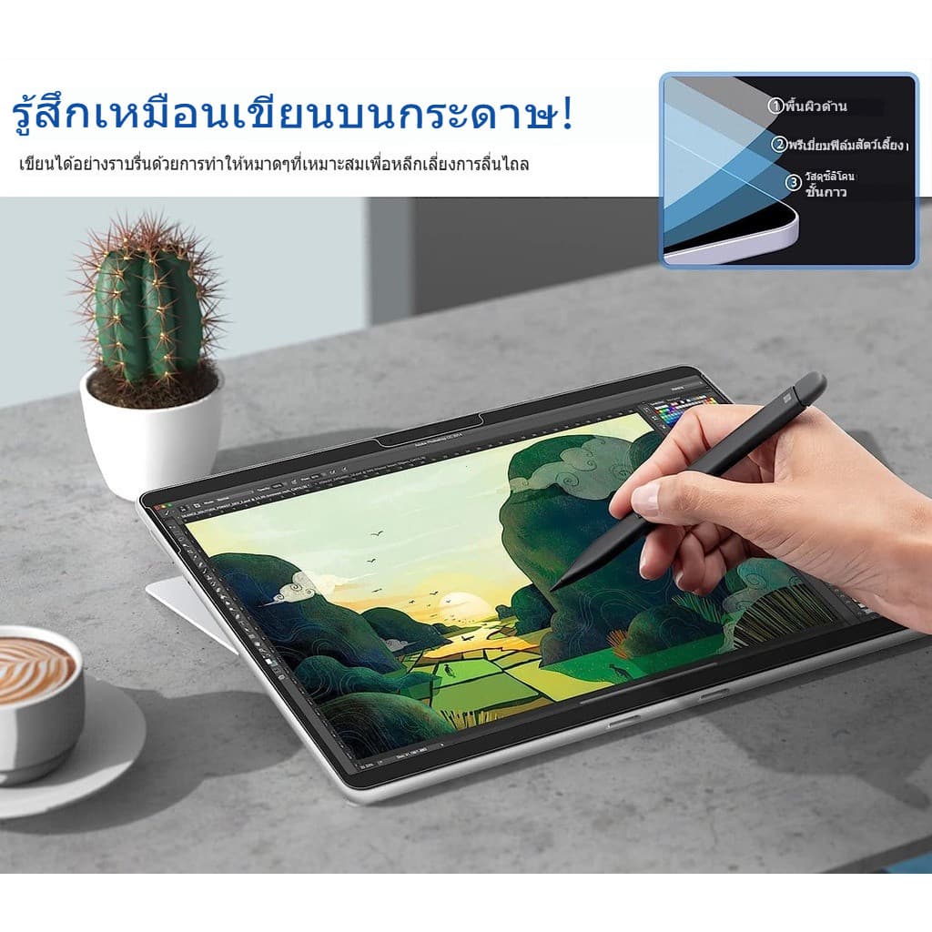 ตัวป้องกันหน้าจอ Microsoft Surface Pro 12 11 10 9 8 x 4 5 6 7 7+ Go 1 2 3 4 Paperlike ตัวป้องกันหน้าจอกระดาษสำหรับ รูปที่ 2