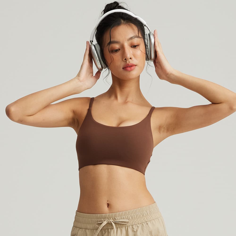 AirActive Sports Bra Thin Strap V-Back Bra with Chest Pads for Running Fitness Yoga รูปที่ 7
