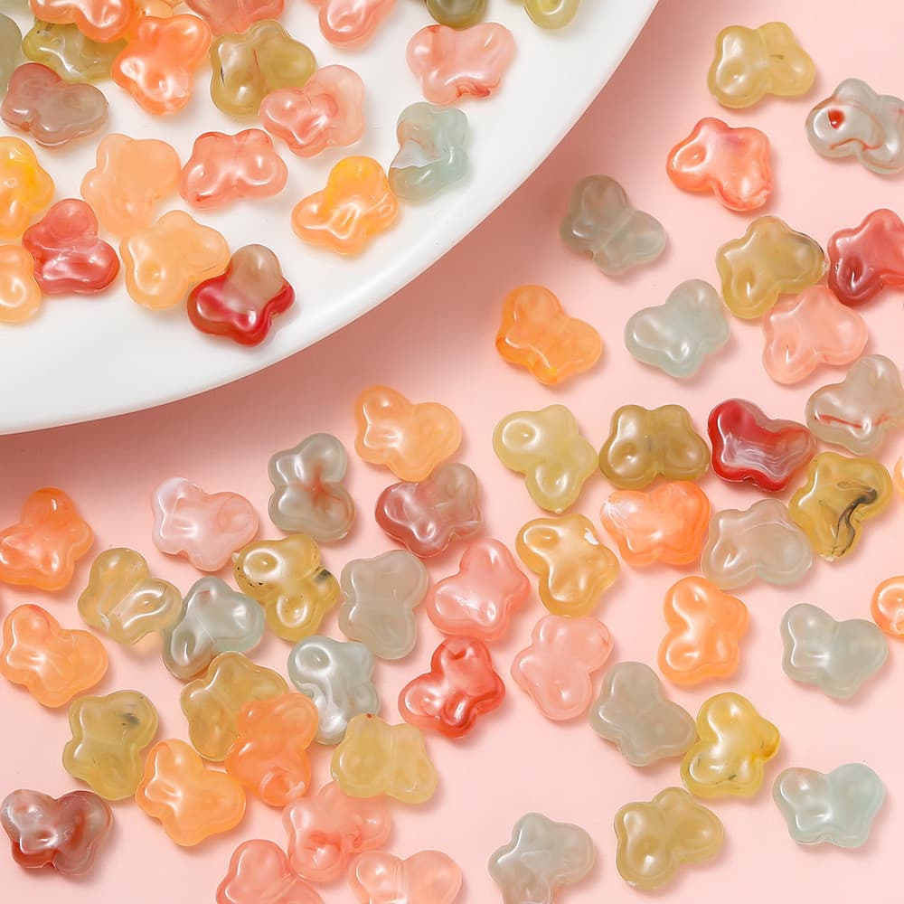 Kunkka ลูกปัดหินเทียมอะคริลิก20ชิ้นลูกปัดสองสีสำหรับทำสร้อยคอ DIY สร้อยข้อมือ รูปที่ 2