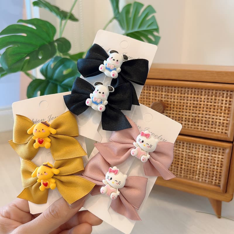 กิ๊บติดผมโบว์น่ารัก ชุด 2 ชิ้น เหมาะสำหรับเด็กผู้หญิง ตกแต่งด้วยลายการ์ตูนน่ารักๆ เป็นของขวัญที่ยอดเยี่ยม รูปที่ 7