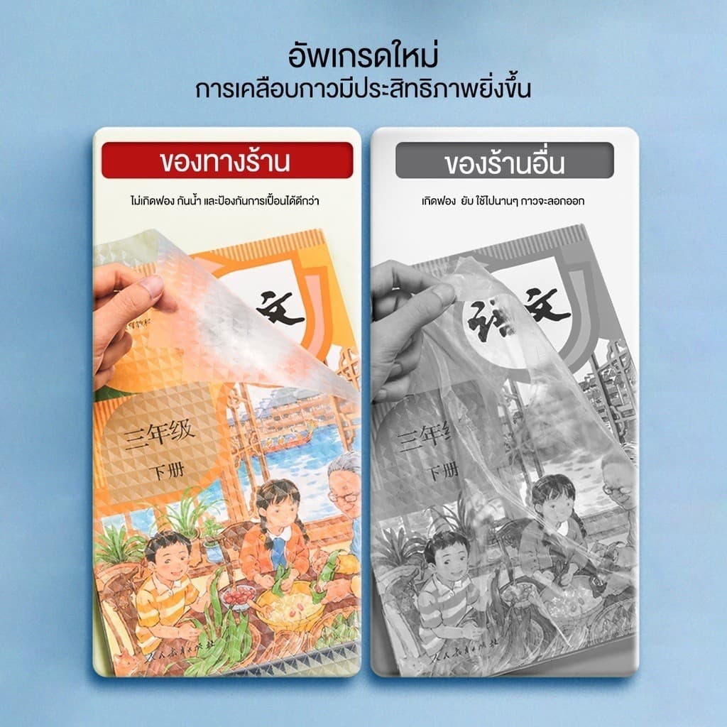 ปกหนังสือเคลือบพลาสติกใส 30 แผ่น มี 3 ขนาด กันน้ำกันคราบ แพ็คง่าย แถมสติ๊กเกอร์ชื่อฟรี 10 แผ่น รูปที่ 8