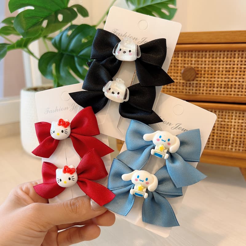 กิ๊บติดผมโบว์น่ารัก ชุด 2 ชิ้น เหมาะสำหรับเด็กผู้หญิง ตกแต่งด้วยลายการ์ตูนน่ารักๆ เป็นของขวัญที่ยอดเยี่ยม รูปที่ 6