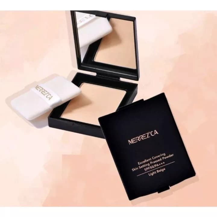 Merrezca Excellent Covering Skin Setting Pressed Powder SPF 50 / PA+++ 7g. แป้งพัฟกันน้ำ รูปที่ 3