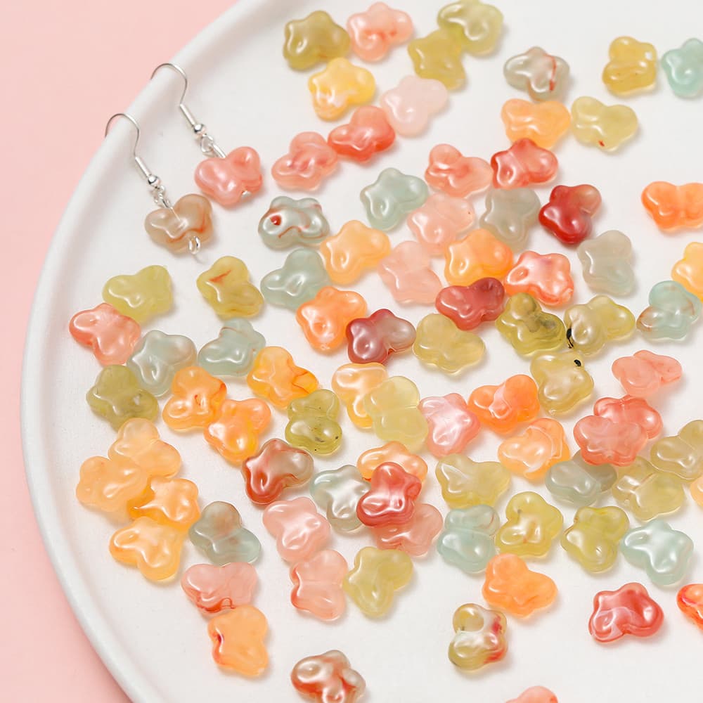 Kunkka ลูกปัดหินเทียมอะคริลิก20ชิ้นลูกปัดสองสีสำหรับทำสร้อยคอ DIY สร้อยข้อมือ รูปที่ 5