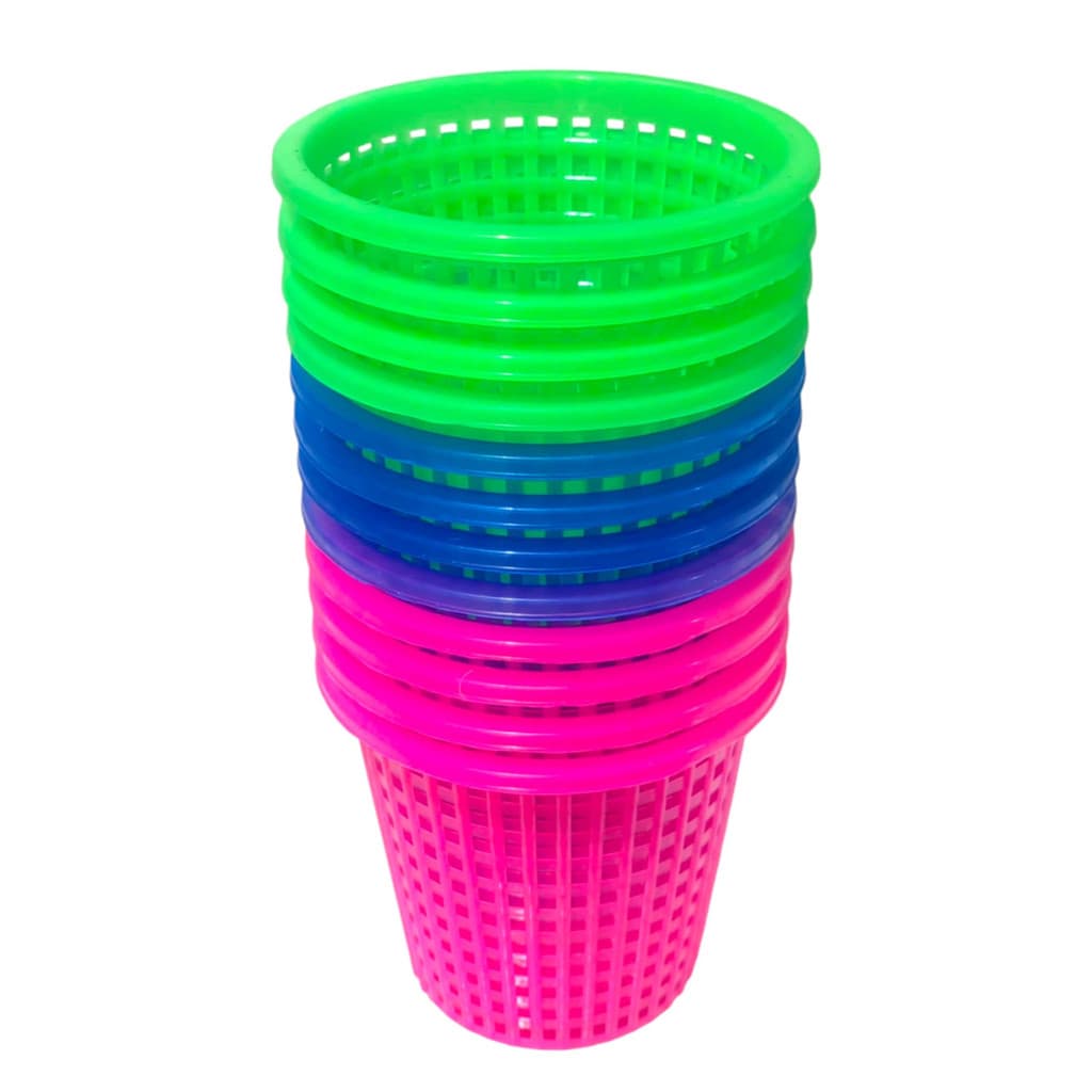ตะกร้าพลาสติก ตะกร้ากลม ทรงสูง ตะกร้ากลมทรงสูง ขนาด14*12cm สีสันสวยงาม รูปที่ 5