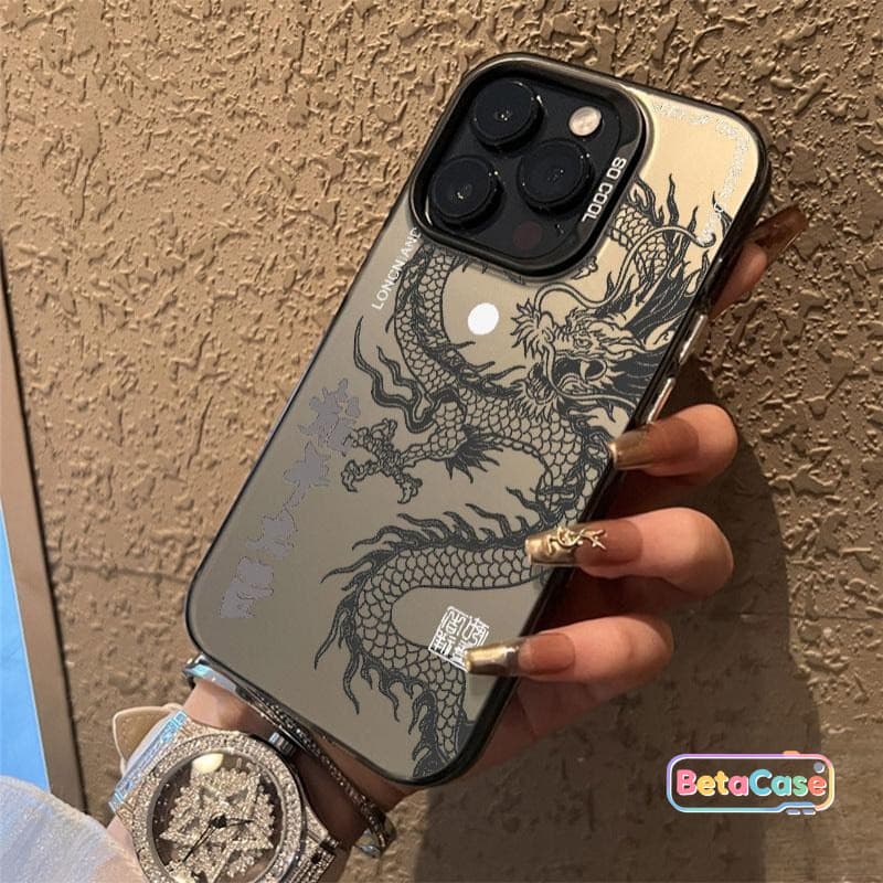 เคสโทรศัพท์ลายมังกรสีดำและขาวสุดเท่สไตล์แฟชั่น IMD สำหรับ iPhone 17 17pro 16 16pro 11 15 14 13 12 XR X XS Max 8 7Plus รูปที่ 3