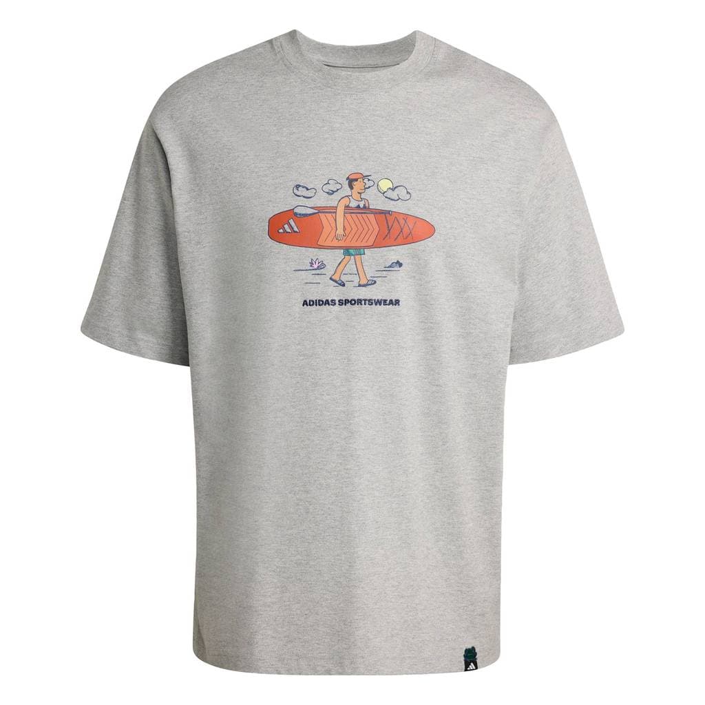 adidas Lifestyle DOODLE STAND-UP PADDLE GRAPHIC T-SHIRT Men Grey KB4903 รูปที่ 6