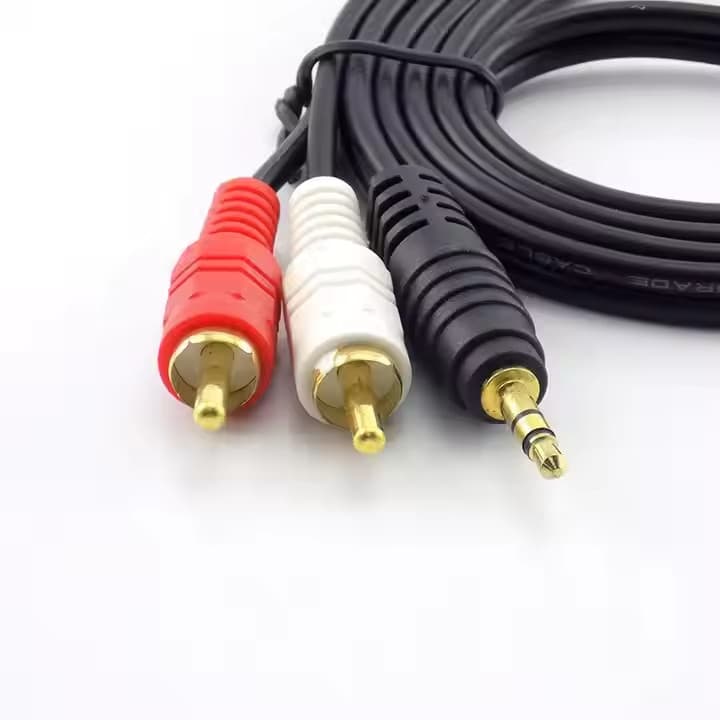ขนาด 3.5 มม. ถึง 2 RCA ชุบทอง สำหรับเสียงสเตอริโอ Y-Splitter หญิง-ชาย สำหรับลำโพง รูปที่ 7