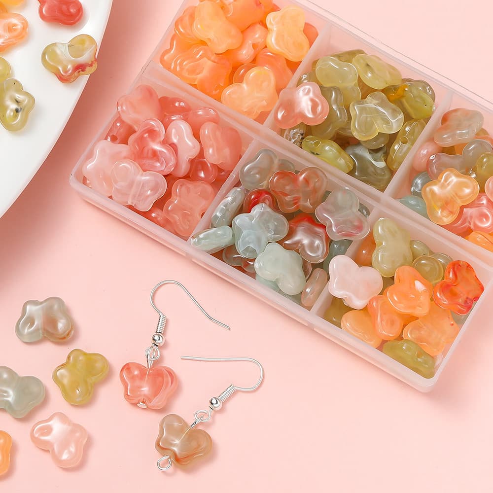 Kunkka ลูกปัดหินเทียมอะคริลิก20ชิ้นลูกปัดสองสีสำหรับทำสร้อยคอ DIY สร้อยข้อมือ รูปที่ 3