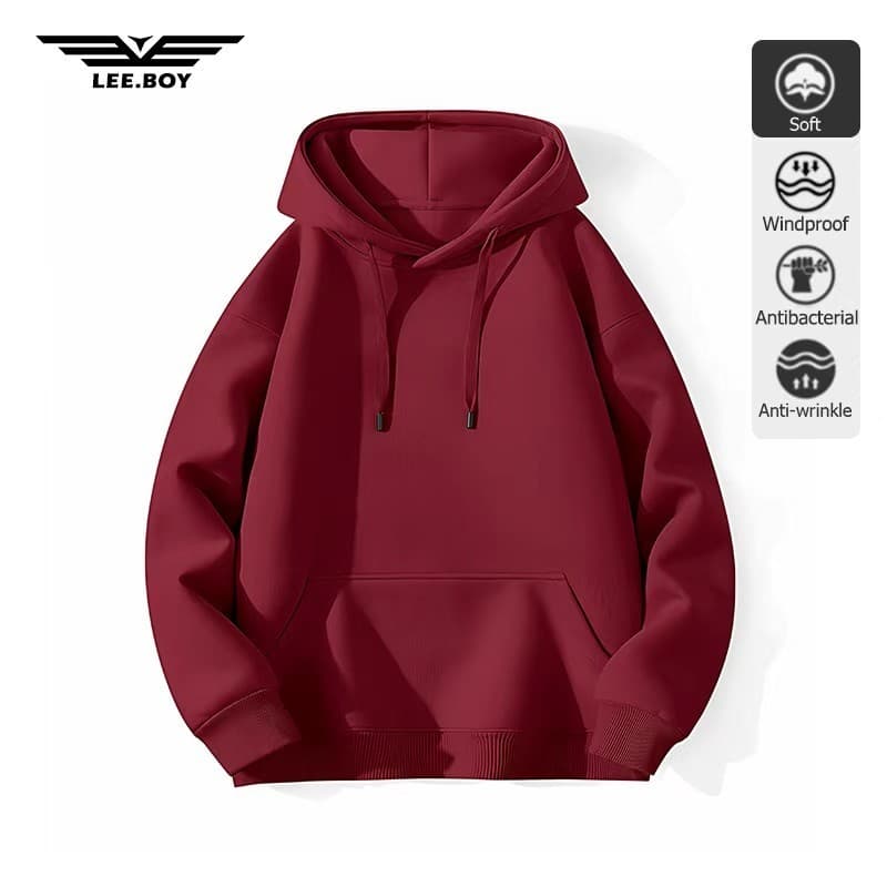 เสื้อกันหนาวผู้ชาย ยับยาก รีดง่าย ฤดูใบไม้ร่วงและฤดูหนาว Basic มีฮู้ดสวมหัว รูปที่ 3