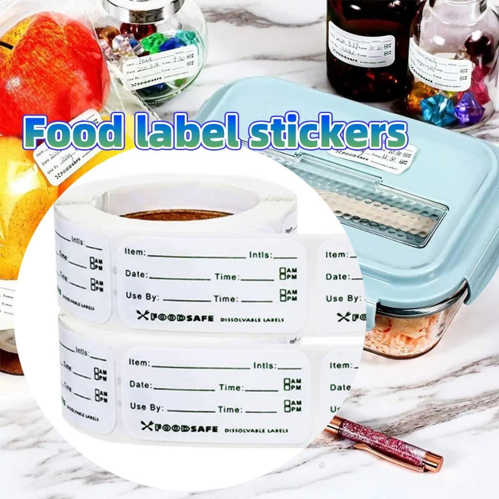 ของมาใหม่！500ชิ้น/ม้วน ฉลากสติ๊กเกอร์ Kitchen Sticker แสดงวันผลิต-วันหมดอายุ สำหรับตู้เย็นตู้แช่แข็งป้าย รูปที่ 4