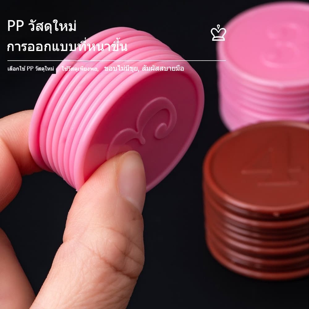 chishop เหรียญพลาสติก ชนิดแสดงตัวเลขหน้าเหรียญ พร้อมกล่อง ชิป 38mm. เหรียญชิป รูปที่ 4
