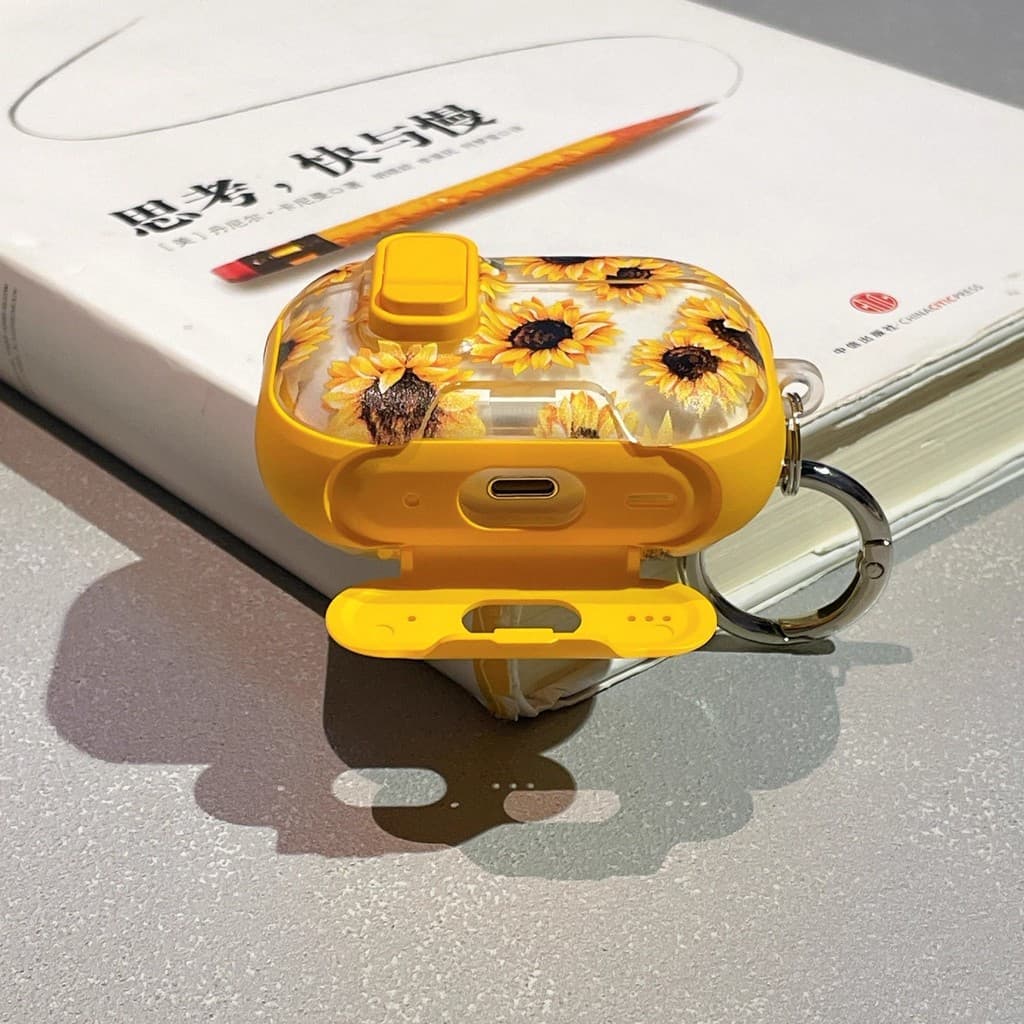 MANGO กรณีปลอกสําหรับ AirPods 4 Pro 3 2 กรณีปลอก Gen 4th Gen4 Secure ล็อคที่วางโทรศัพท์กันกระแทกภาพที่มีสีสันดอกไม้ รูปที่ 3