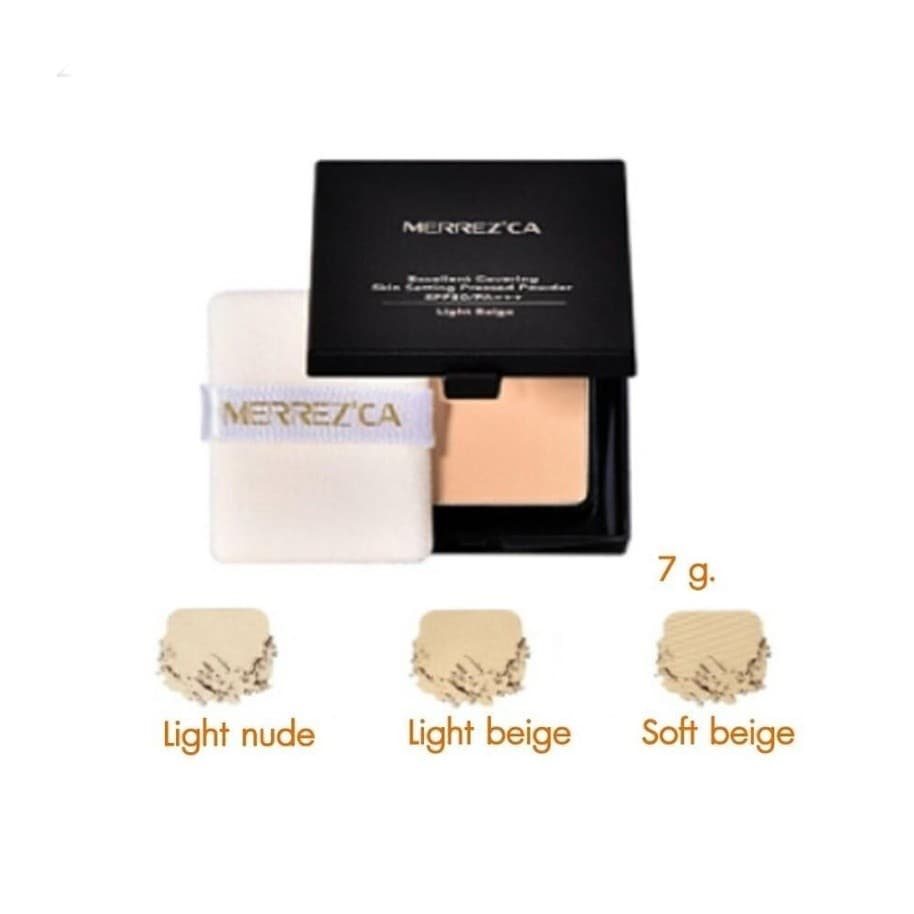 Merrezca Excellent Covering Skin Setting Pressed Powder SPF 50 / PA+++ 7g. แป้งพัฟกันน้ำ รูปที่ 4