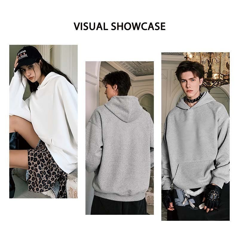 เสื้อกันหนาวผู้ชาย ยับยาก รีดง่าย ฤดูใบไม้ร่วงและฤดูหนาว Basic มีฮู้ดสวมหัว รูปที่ 5