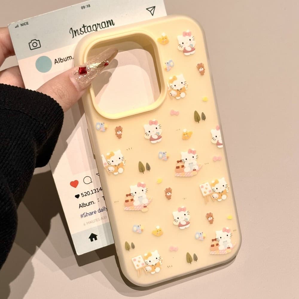 เคสไอโฟน 13 11 สำหรับ iPhone 17 16 15 13 11 14 12 Pro Max 15 14 13 16 Plus XR X Xs Max การ์ตูนหวานเคธีใหม่ 2 in 1 ปก รูปที่ 9
