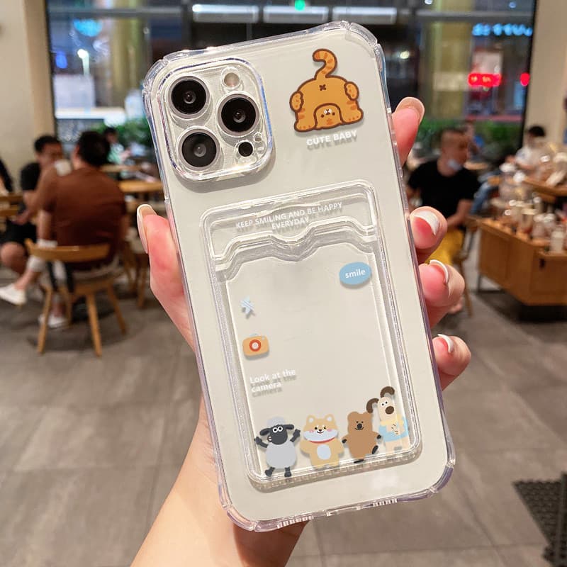 Clear ซองใส่การ์ด case for iPhone 17 16 11 13 15 12 14 Pro Max X XSMax SE XR XS 7 8 Plus เคสโทรศัพท์ซิลิโคน TPU โปร่งใส รูปที่ 3