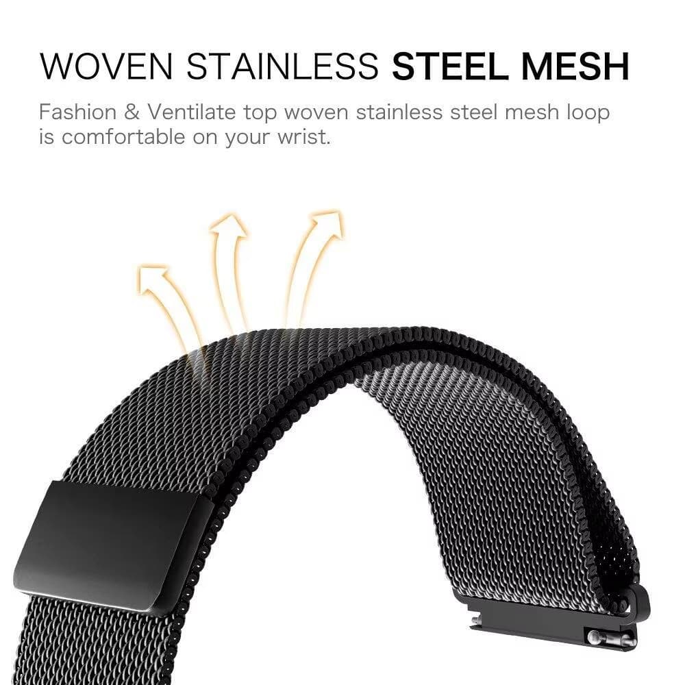 20mm 22mm สายรัดแม่เหล็ก Milanese Loop for Amazfit Bip 6 5 สายรัดโลหะ for Redmi Watch 5 Active 5 Lite /Huawei /Garmin รูปที่ 4