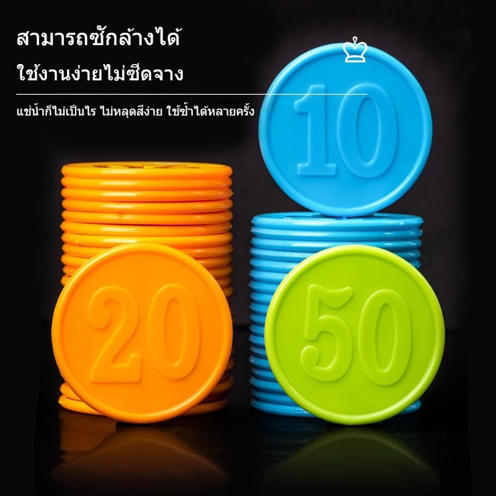 chishop เหรียญพลาสติก ชนิดแสดงตัวเลขหน้าเหรียญ พร้อมกล่อง ชิป 38mm. เหรียญชิป รูปที่ 5
