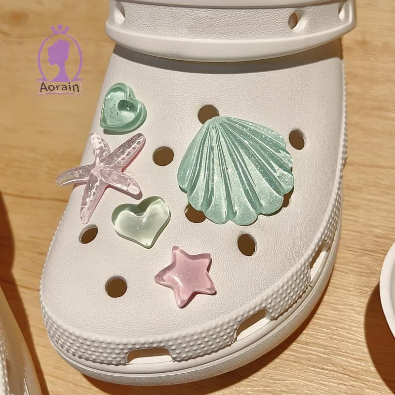 # ANTH # 1 ชุด DIY Clogs รองเท้าแตะสวนรองเท้าตกแต่งน่ารักปลาดาวเรซิ่นรองเท้า Charms อุปกรณ์เสริม Buckles Pins หญิงผู้หญิงของขวัญ. รูปที่ 5