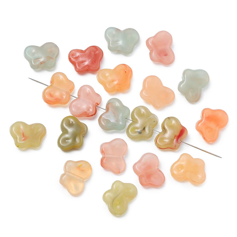 Kunkka ลูกปัดหินเทียมอะคริลิก20ชิ้นลูกปัดสองสีสำหรับทำสร้อยคอ DIY สร้อยข้อมือ รูปที่ 6