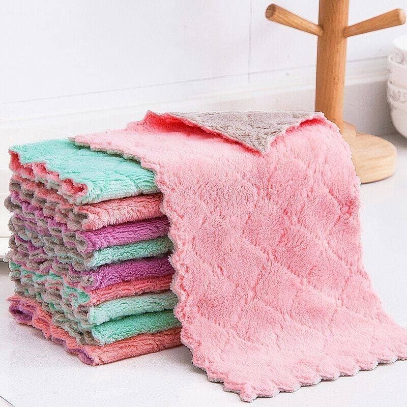 YTL ผ้าขี้ริ้ว ไมโครไฟเบอร์ ผ้าเช็ดมือ ผ้าเช็ดโต๊ะ เช็ดจาน ขนาด 25x25 ซม. 10/30/50แผ่น รูปที่ 7