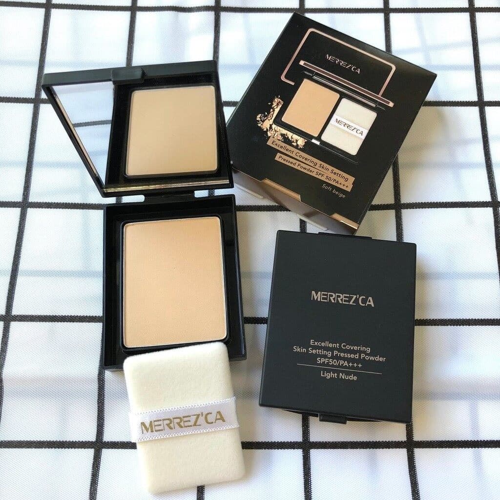 Merrezca Excellent Covering Skin Setting Pressed Powder SPF 50 / PA+++ 7g. แป้งพัฟกันน้ำ รูปที่ 6