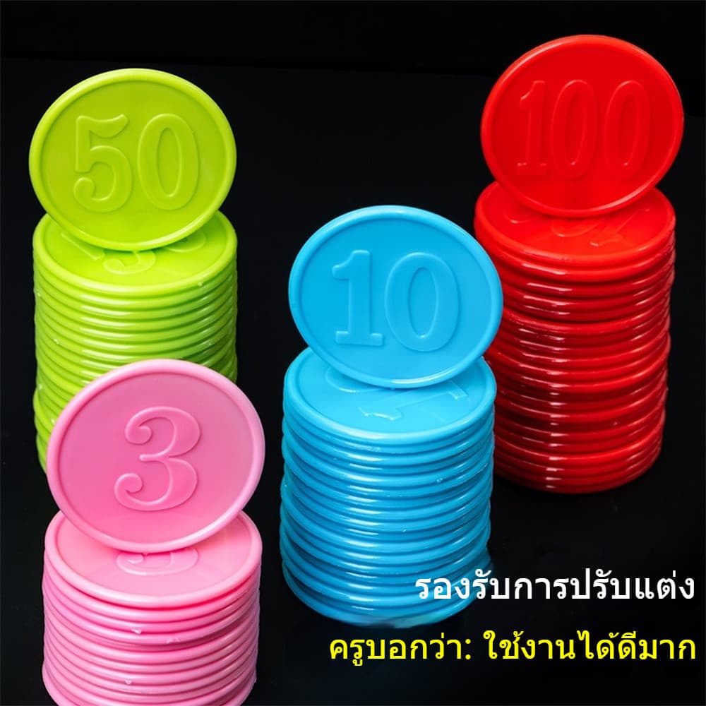chishop เหรียญพลาสติก ชนิดแสดงตัวเลขหน้าเหรียญ พร้อมกล่อง ชิป 38mm. เหรียญชิป รูปที่ 3