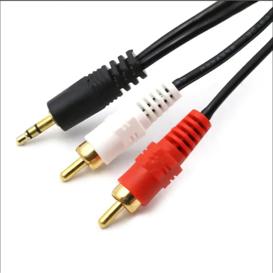 ขนาด 3.5 มม. ถึง 2 RCA ชุบทอง สำหรับเสียงสเตอริโอ Y-Splitter หญิง-ชาย สำหรับลำโพง รูปที่ 3