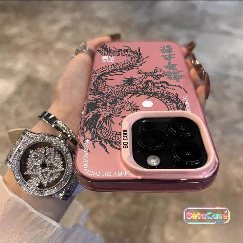 เคสโทรศัพท์ลายมังกรสีดำและขาวสุดเท่สไตล์แฟชั่น IMD สำหรับ iPhone 17 17pro 16 16pro 11 15 14 13 12 XR X XS Max 8 7Plus รูปที่ 9