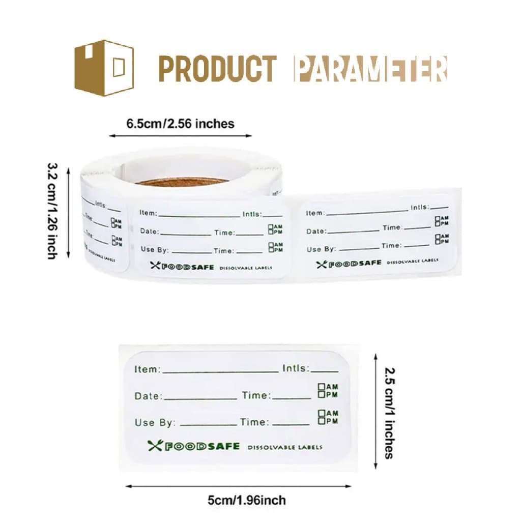 ของมาใหม่！500ชิ้น/ม้วน ฉลากสติ๊กเกอร์ Kitchen Sticker แสดงวันผลิต-วันหมดอายุ สำหรับตู้เย็นตู้แช่แข็งป้าย รูปที่ 2
